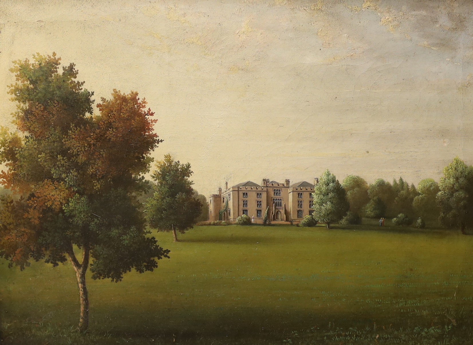 G.R. Gill (19th C.), oil on canvas, View of a country house, signed verso, 32 x 43cm